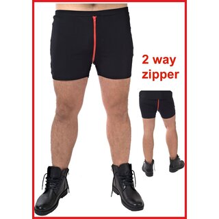 Short red zipper